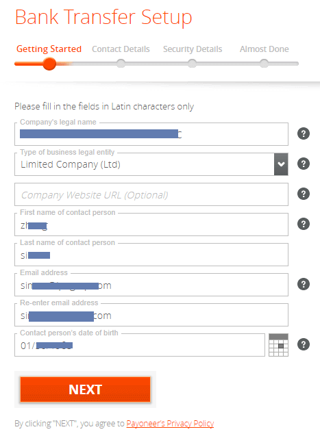 payoneer register 1