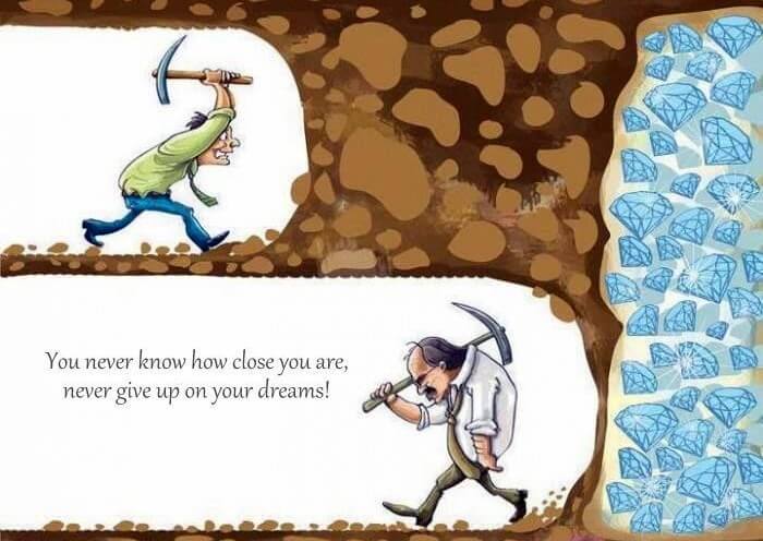 never give up