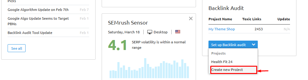 semrush backlink audit