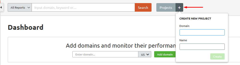 semrush dashboard
