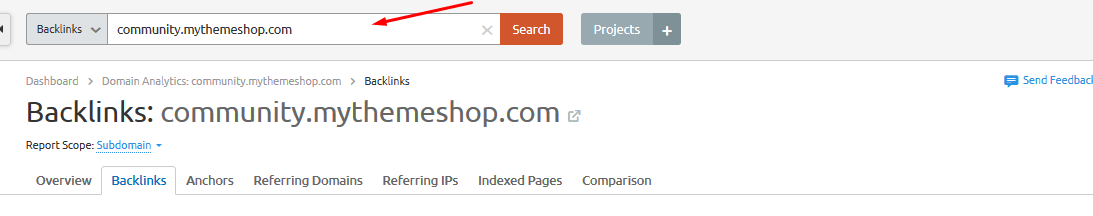 semrush 子域名反链