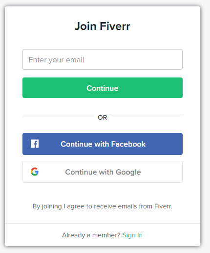 fiverr login