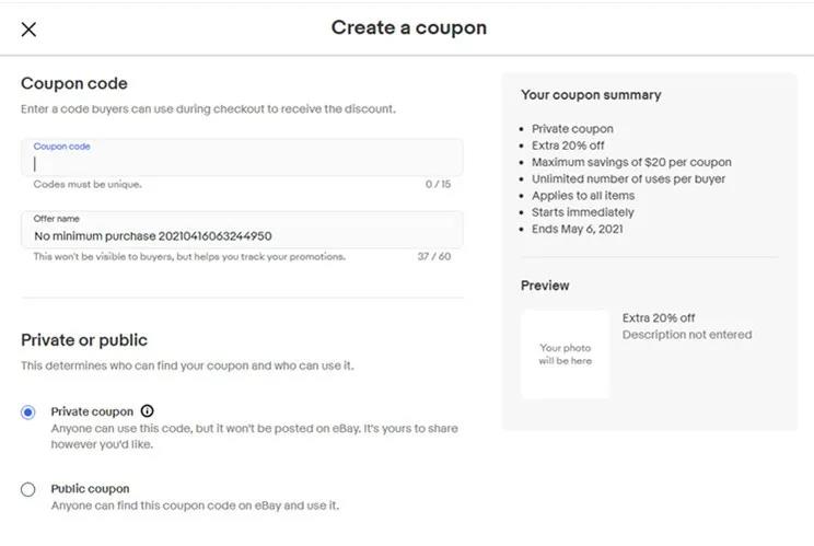 ebay coupon code