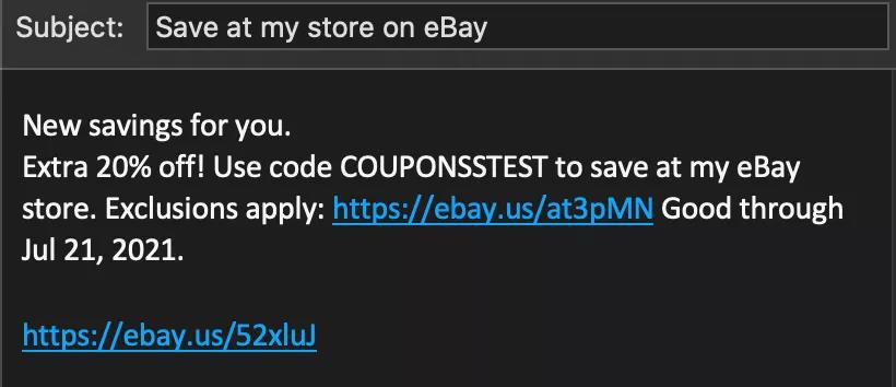 ebay coupon code