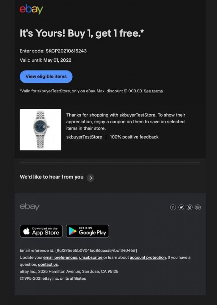 ebay coupon code