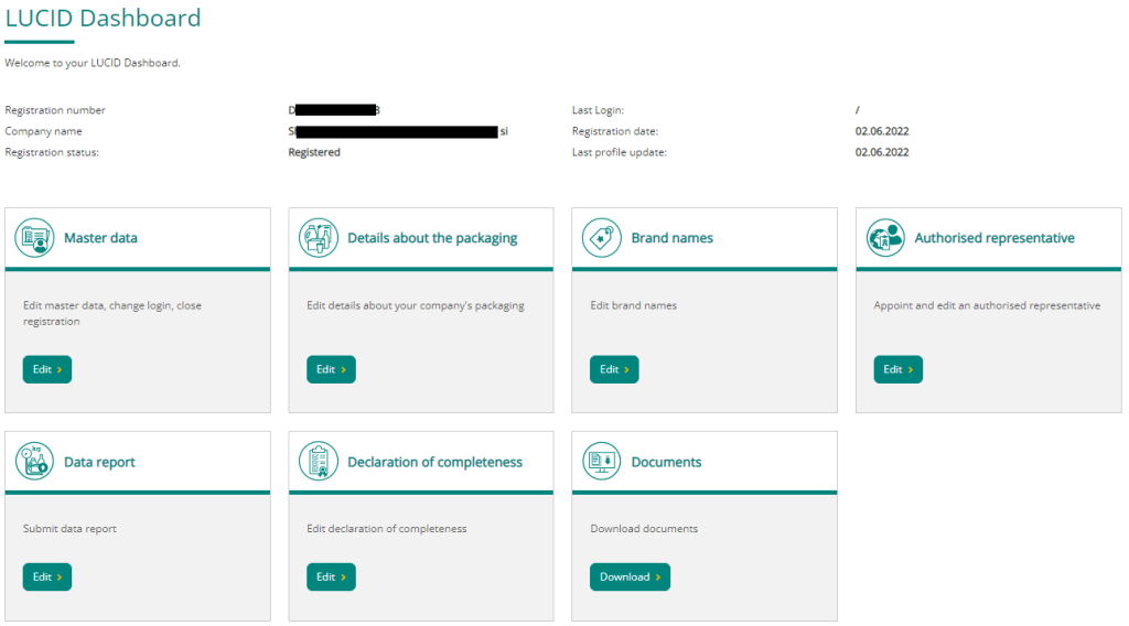 LUCID Packaging Register