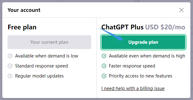 ChatGPT注册升级Plus