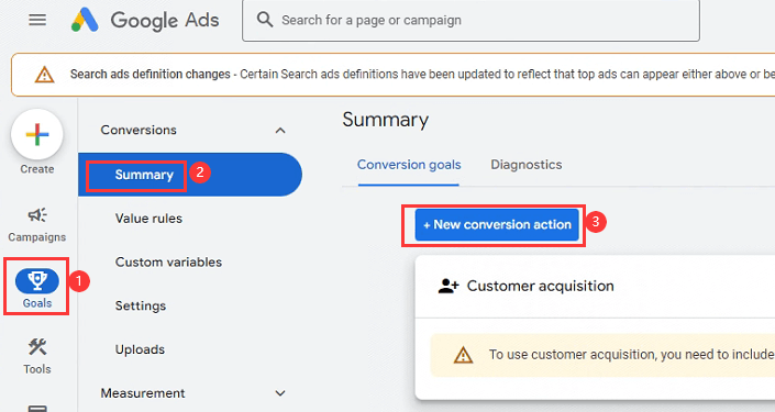 google ads转化设置